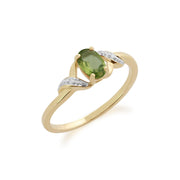 Gemondo 9ct Yellow Gold 0.51ct Peridot & Diamond Ring Image 1