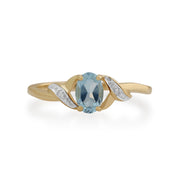 Gemondo 9ct Yellow Gold 0.56ct Blue Topaz & Diamond Ring Image 2