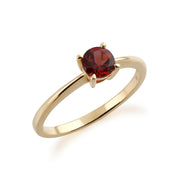Gemondo 9ct Yellow Gold Mozambique Garnet Round Cut Single Stone Ring Image 2