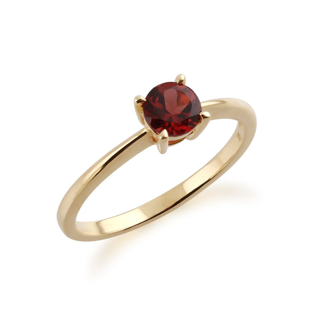 Gemondo 9ct Yellow Gold Mozambique Garnet Round Cut Single Stone Ring Image 2
