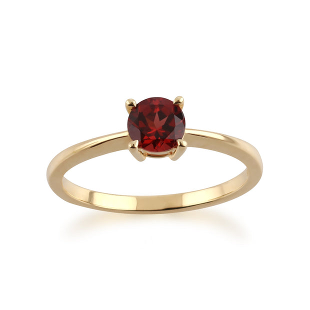 Gemondo 9ct Yellow Gold Mozambique Garnet Round Cut Single Stone Ring Image 1