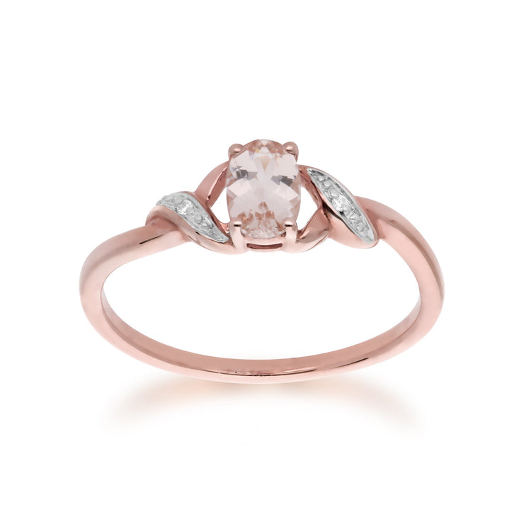 Oval Morganite and Diamond Ring Image 1
