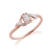 Oval Morganite and Diamond Ring Image 2