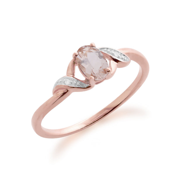 Oval Morganite and Diamond Ring Image 2
