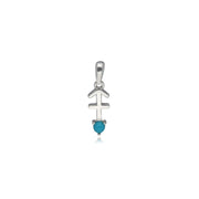 Turquoise Sagittarius Zodiac Charm Necklace in 9ct White Gold
