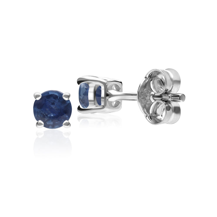 Classic Round Light Blue Sapphire Stud Earrings in 9ct White Gold 3.5mm
