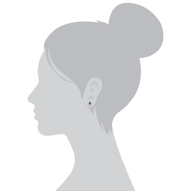 Classic Emerald & Diamond Halo Stud Earrings Image 3