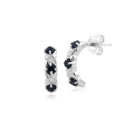 Sapphire & Diamond Half Hoop & Rint Set Image 2