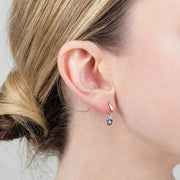 Floral Sapphire & Diamond Hoop Earrings Image 2