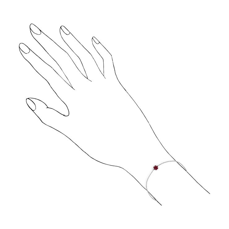 Floral Ruby Heart Claw Cluster Bracelet Image 3