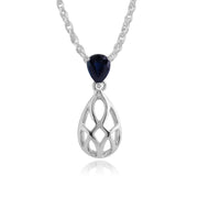 Classic Sapphire Drop Earrings & Pendant Set Image 3