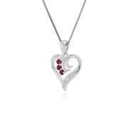 Classic Ruby & Diamond Heart Pendant Image 2