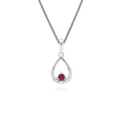 Classic Ruby & Diamond Pear Pendant Image 1