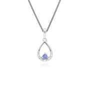 Classic Tanzanite & Diamond Pear Pendant Image 1