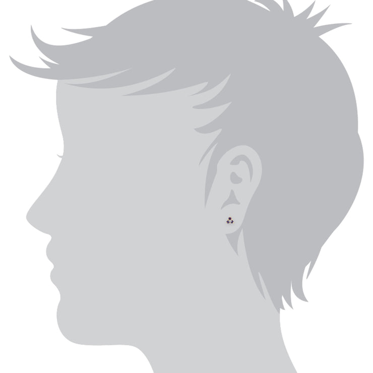 Classic Amethyst & Diamond Stud Earrings Image 2