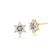 Floral Opal & Diamond Stud Earrings Image 1