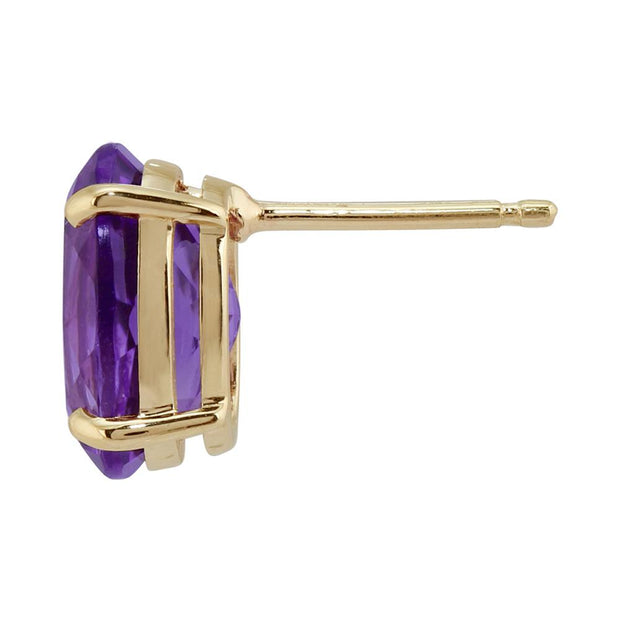 Classic Amethyst Stud Earrings Image 2