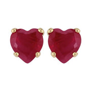 Classic Ruby Heart Stud Earrings Image 1