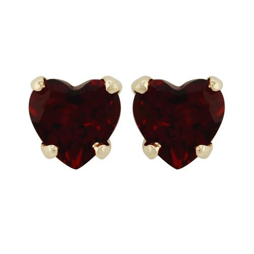 Classic Garnet Heart Stud Earrings Image 1