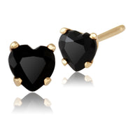 Classic Black Onyx Heart Stud Earrings Image 1
