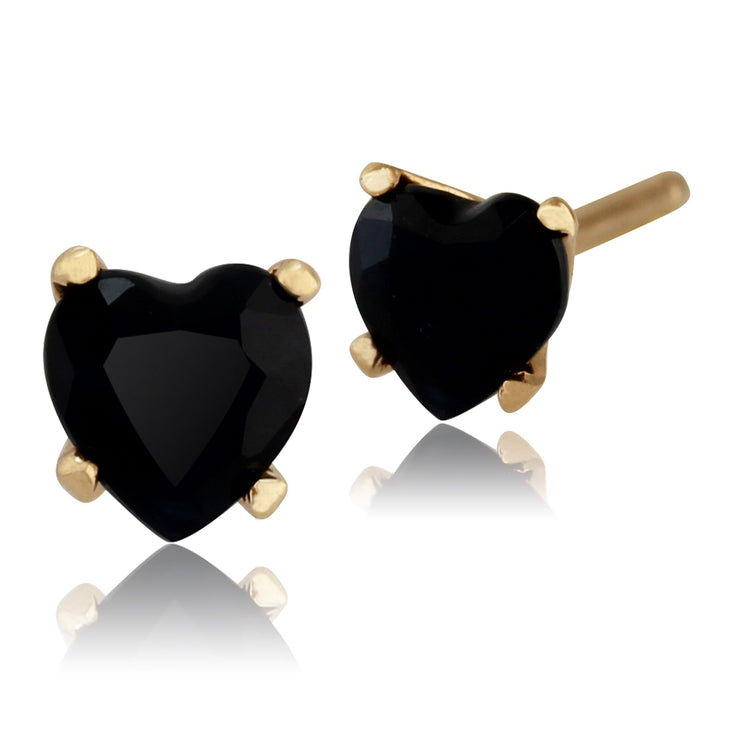 Classic Sapphire Heart Stud Earrings & Pendant Set Image 2