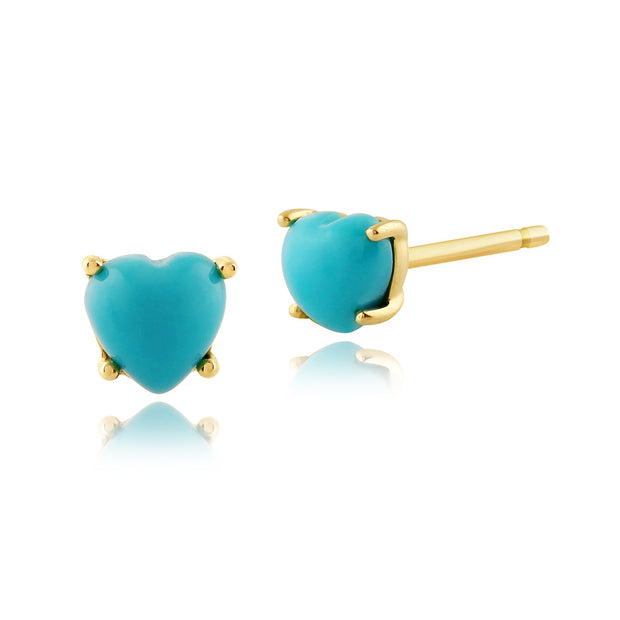 Classic Turquoise Heart Stud Earrings Image 1
