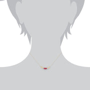 Classic Oval Ruby & Diamond Necklace in 9ct Yellow Gold