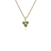 Floral Peridot & Diamond Cluster Pendant Image 1