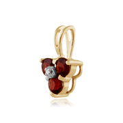 Floral Garnet & Diamond Cluster Stud Earrings & Pendant Set Image 5