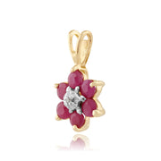 Floral Ruby & Diamond Pendant Image 2