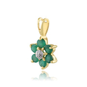 Floral Emerald & Diamond Pendant Image 2