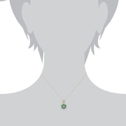 Floral Emerald & Diamond Pendant Image 3