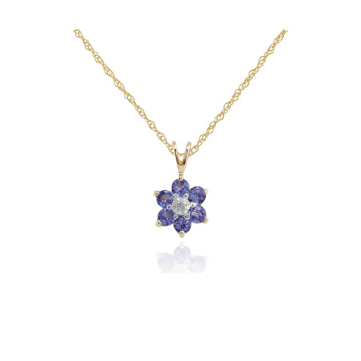 Floral Tanzanite & Diamond Cluster Pendant Image 1