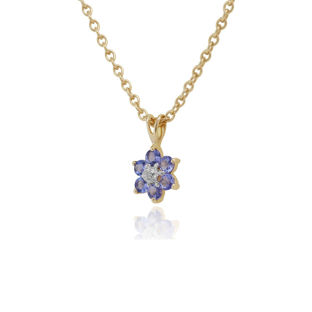 Floral Tanzanite & Diamond Cluster Pendant Image 2