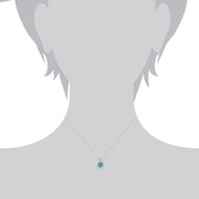 Floral Turquoise & Diamond Pendant on Chain Image 3