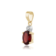 Classic Garnet & Diamond Pendant Image 2