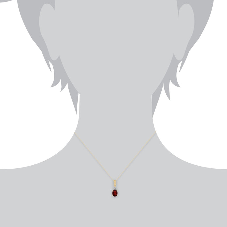 Classic Garnet & Diamond Pendant Image 3