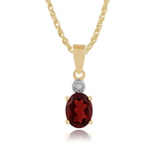 Classic Garnet & Diamond Pendant Image 1