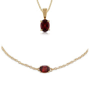 Classic Garnet Pendant & Bracelet Set Image 1