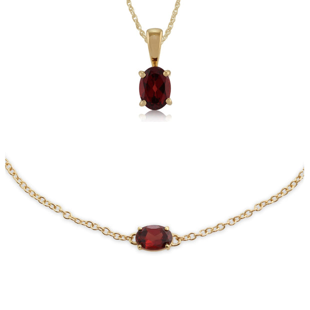 Classic Garnet Pendant & Bracelet Set Image 1