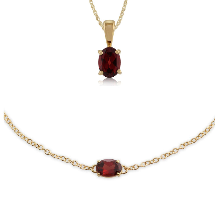 Classic Garnet Pendant & Bracelet Set Image 1