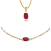 Classic Ruby Pendant & Bracelet Set Image 1