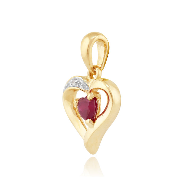 Classic Ruby & Diamond Pendant Image 2