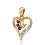 Classic Ruby & Diamond Pendant Image 2