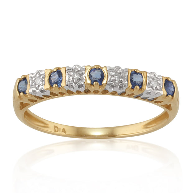 Sapphire and Diamond Eternity Ring Image 1