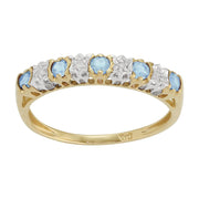 Blue Topaz and Diamond Eternity Ring Image 1