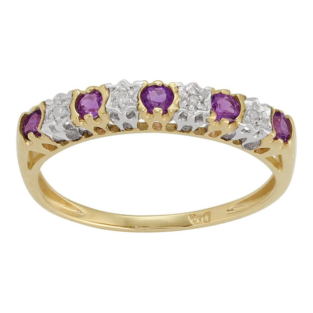 Amethyst and Diamond Eternity Ring Image 1