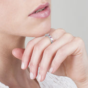 Ruby & Diamond Half Eternity Ring Image 3