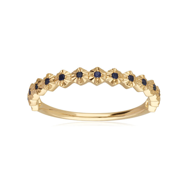 9ct Yellow Gold 0.090ct Sapphire Band Ring