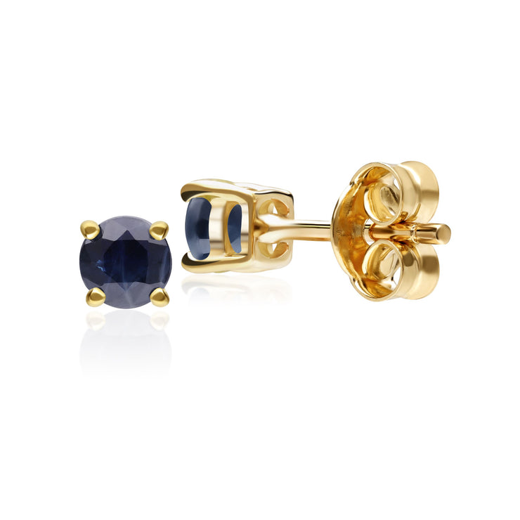 Classic Round Sapphire Stud Earrings in 9ct Yellow Gold 3.5mm
